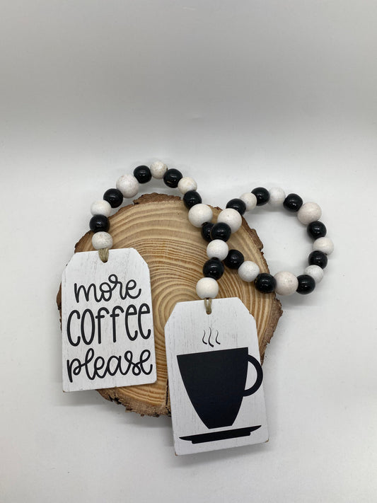 Coffee Bar Garland, Coffee Tiered Tray Decor, Coffee Tiered Tray Garland, Black and White Tiered Tray Garland