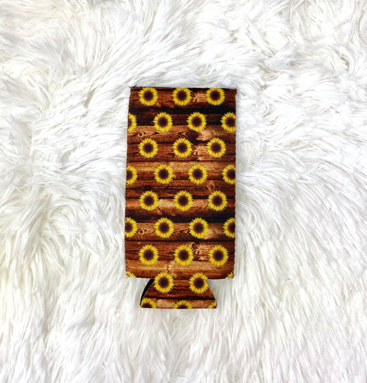 Blank Sunflower Slim Can Cooler