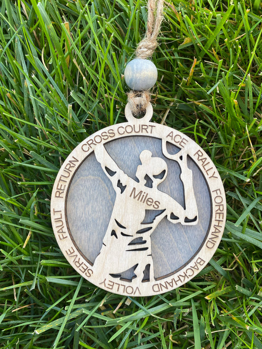 Personalized Tennis Christmas Ornament