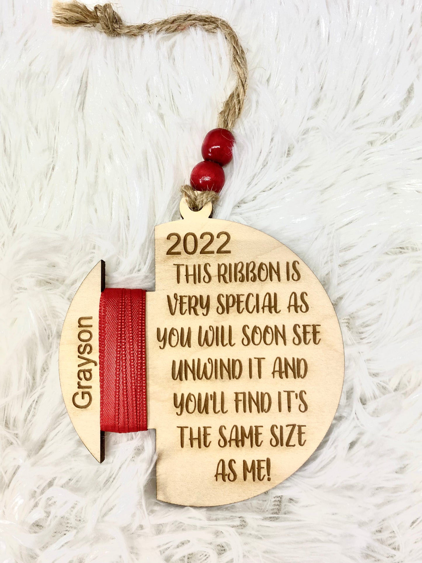 Personalized Child's Growth Size Chart Christmas Ornament