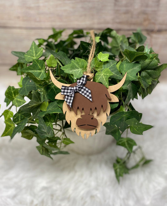 Highland Cow Car Charm