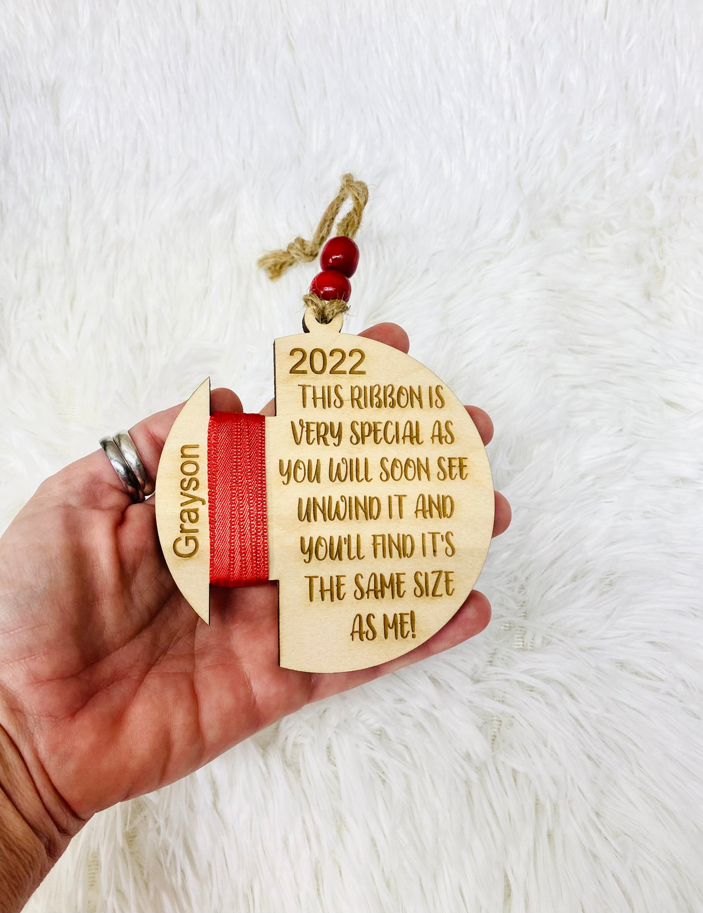 Personalized Child's Growth Size Chart Christmas Ornament