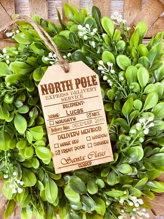 Personalized Christmas Delivery Gift Tag from Santa
