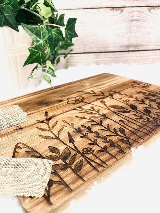 Wildflower and Bees Cutting Board