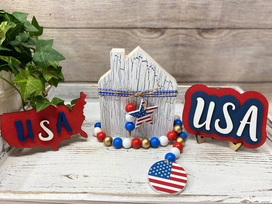 Rustic July 4th Shelf Decor
