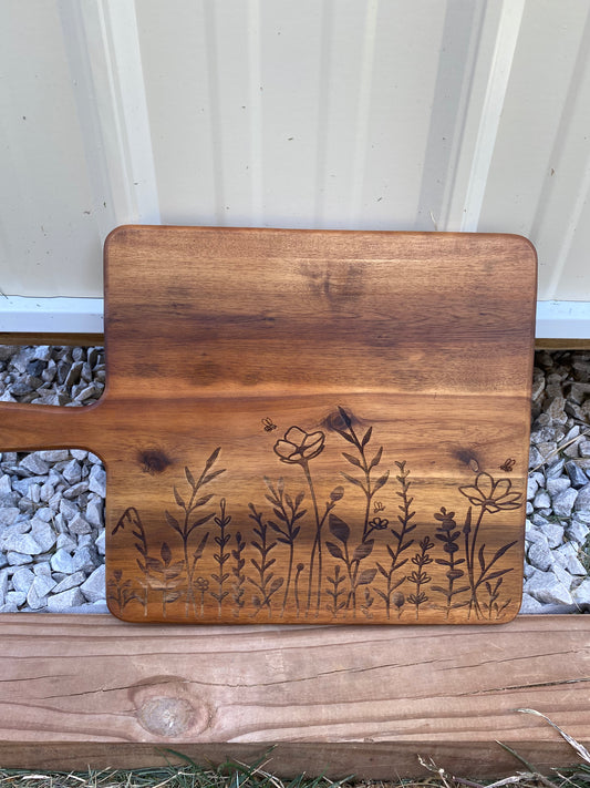 Wildflowers and Bees Cutting Board