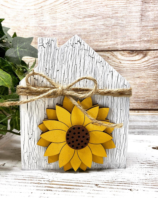 Rustic Farmhouse Sunflower Shelf Decor