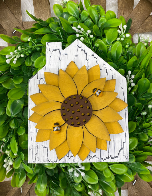 Rustic Farmhouse Sunflower Shelf Decor