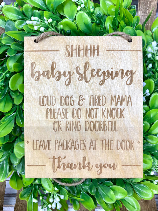 Baby Sleeping Doorbell Sign