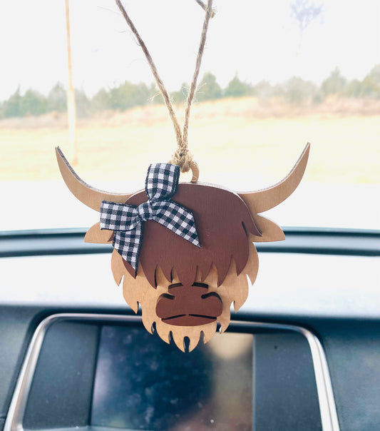 Highland Cow Car Charm