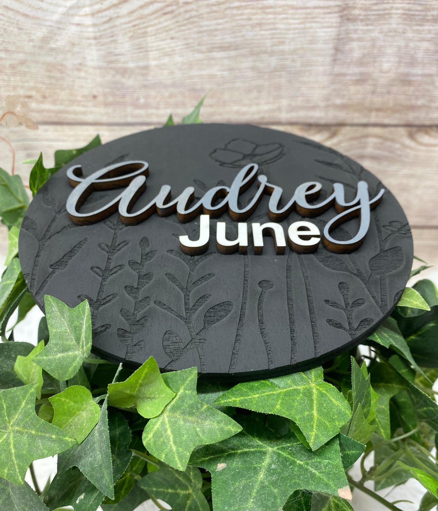Personalized Wildflower Baby Name Announcement Sign