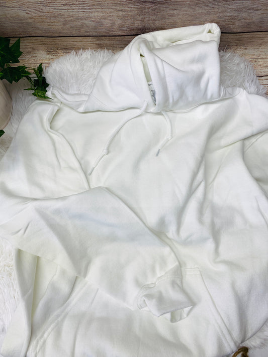 Blank Gildan Heavy Blend White Sweatshirt Hoodie