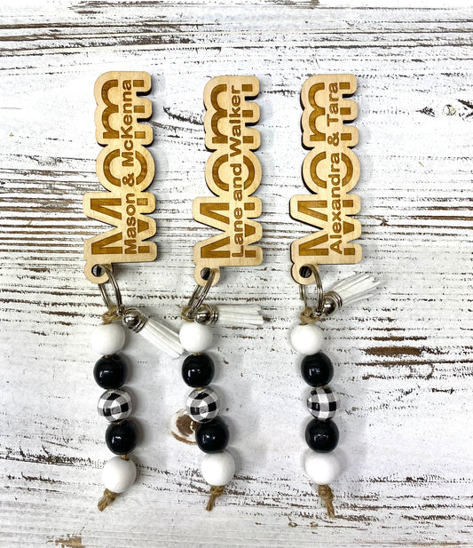 Mom Personalized Keychain with Kids Names