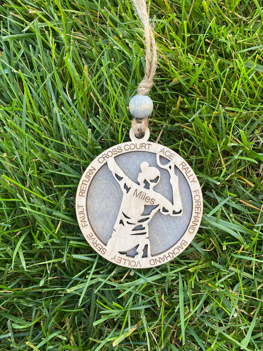 Personalized Tennis Christmas Ornament
