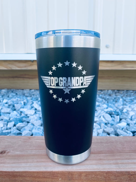 Top Grandpa Tumbler, Laser Engraved Top Grandpa Tumbler