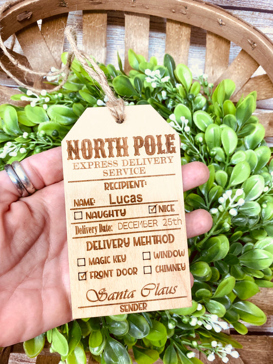 Personalized Christmas Delivery Gift Tag from Santa