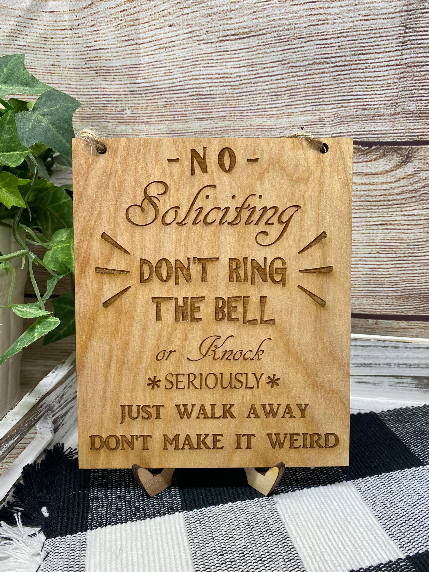 No Soliciting Door Sign, Don't Ring Doorbell, Walk Away Don't Make It Weird, Doorbell Sign