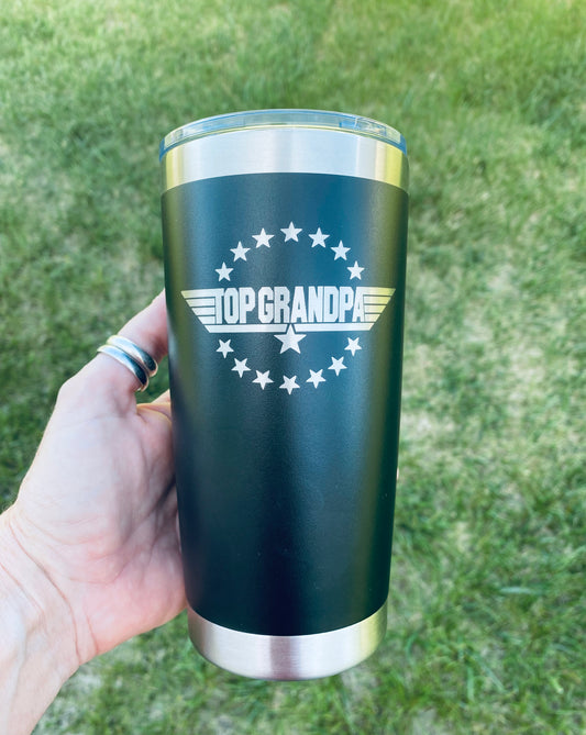 Top Grandpa Tumbler, Laser Engraved Top Grandpa Tumbler