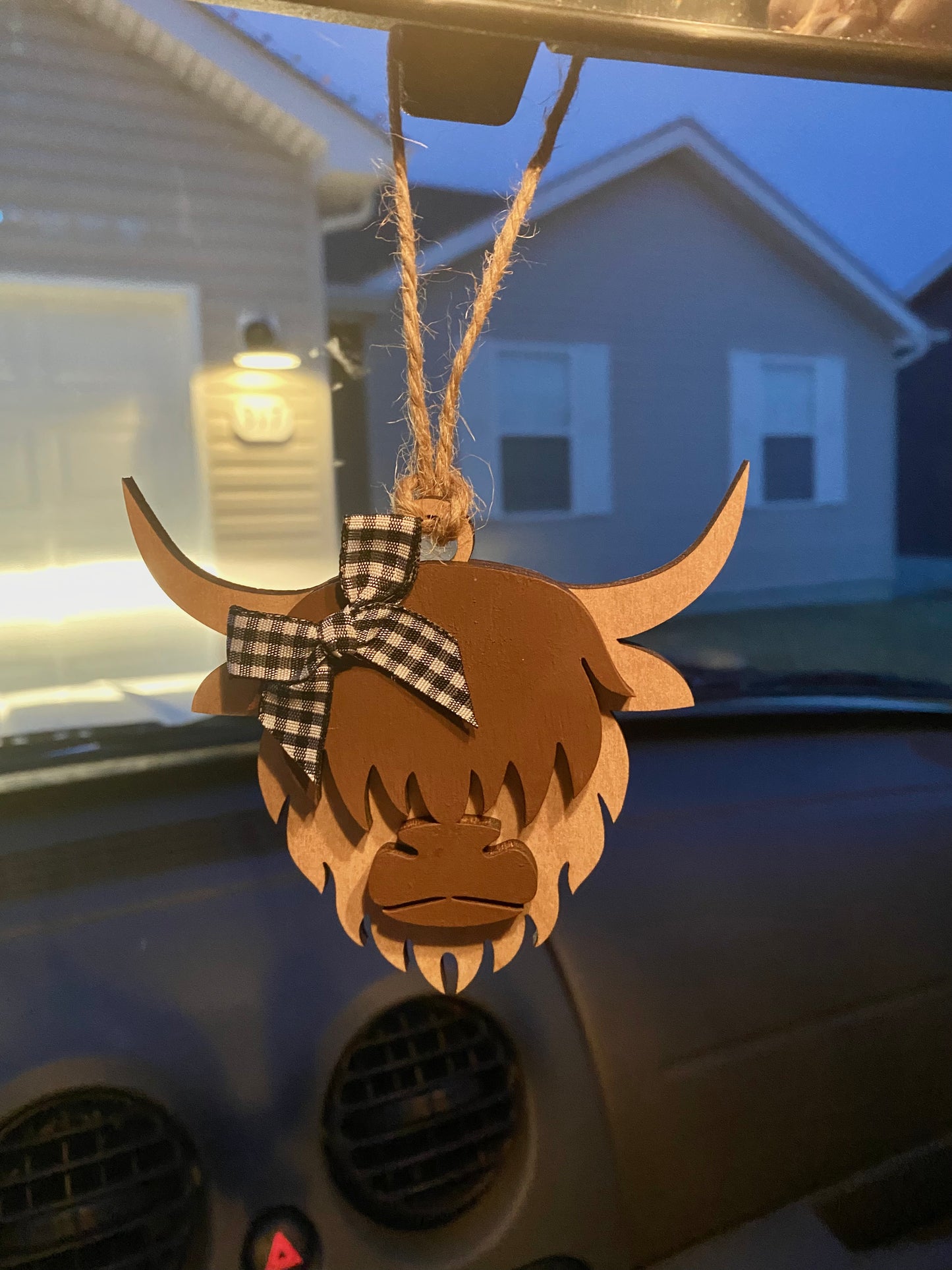 Highland Cow Car Charm