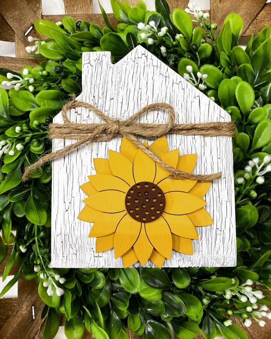 Rustic Farmhouse Sunflower Shelf Decor