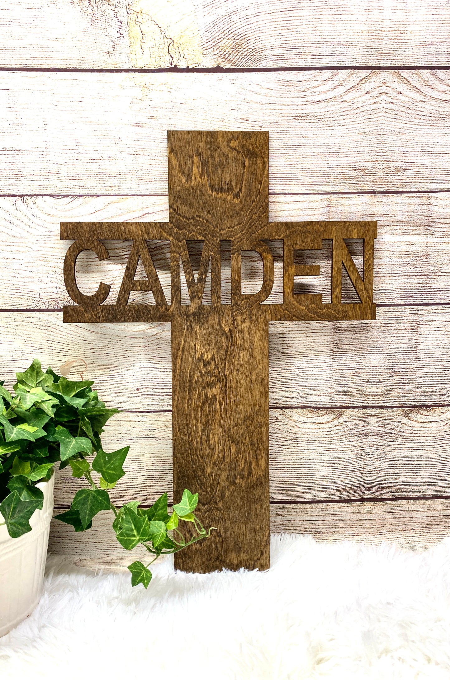 Wood Personalized Cross