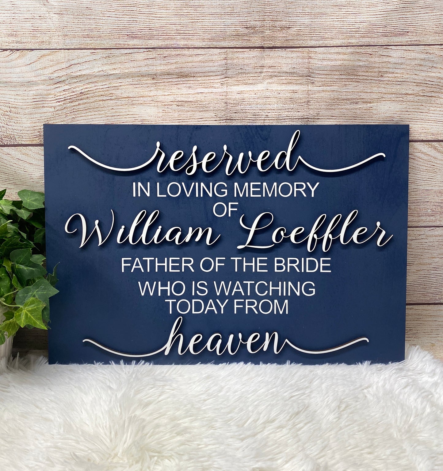 Reserved Wedding Sign for Loved One in Heaven