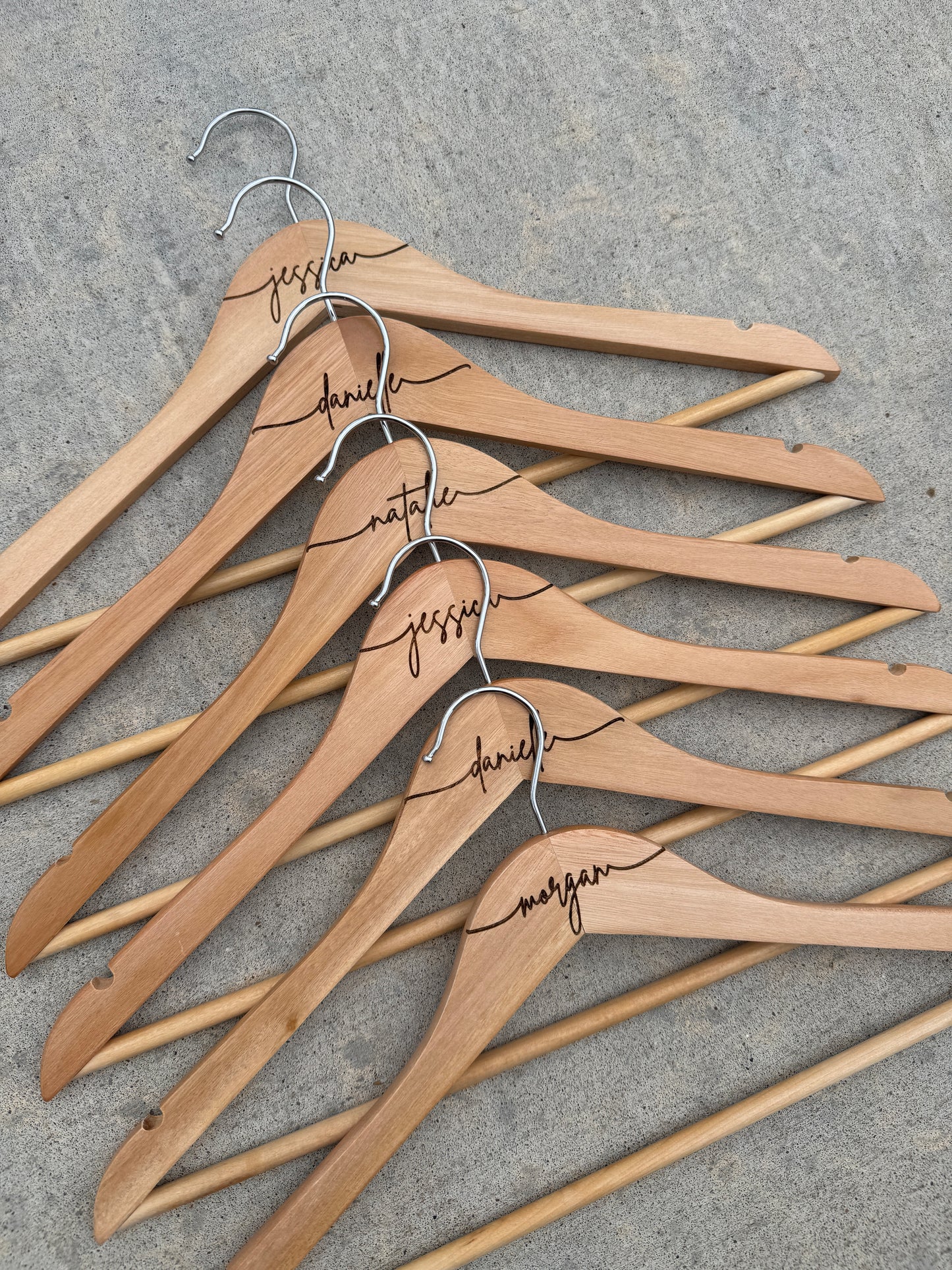 Personalized Wood Bridal Party Hangers – Custom Name Wedding Hangers for Bride, Groom & Bridal Party