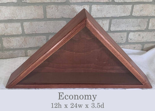 USA Folded Flag Memorial Case – Handmade Solid Wood Display Case