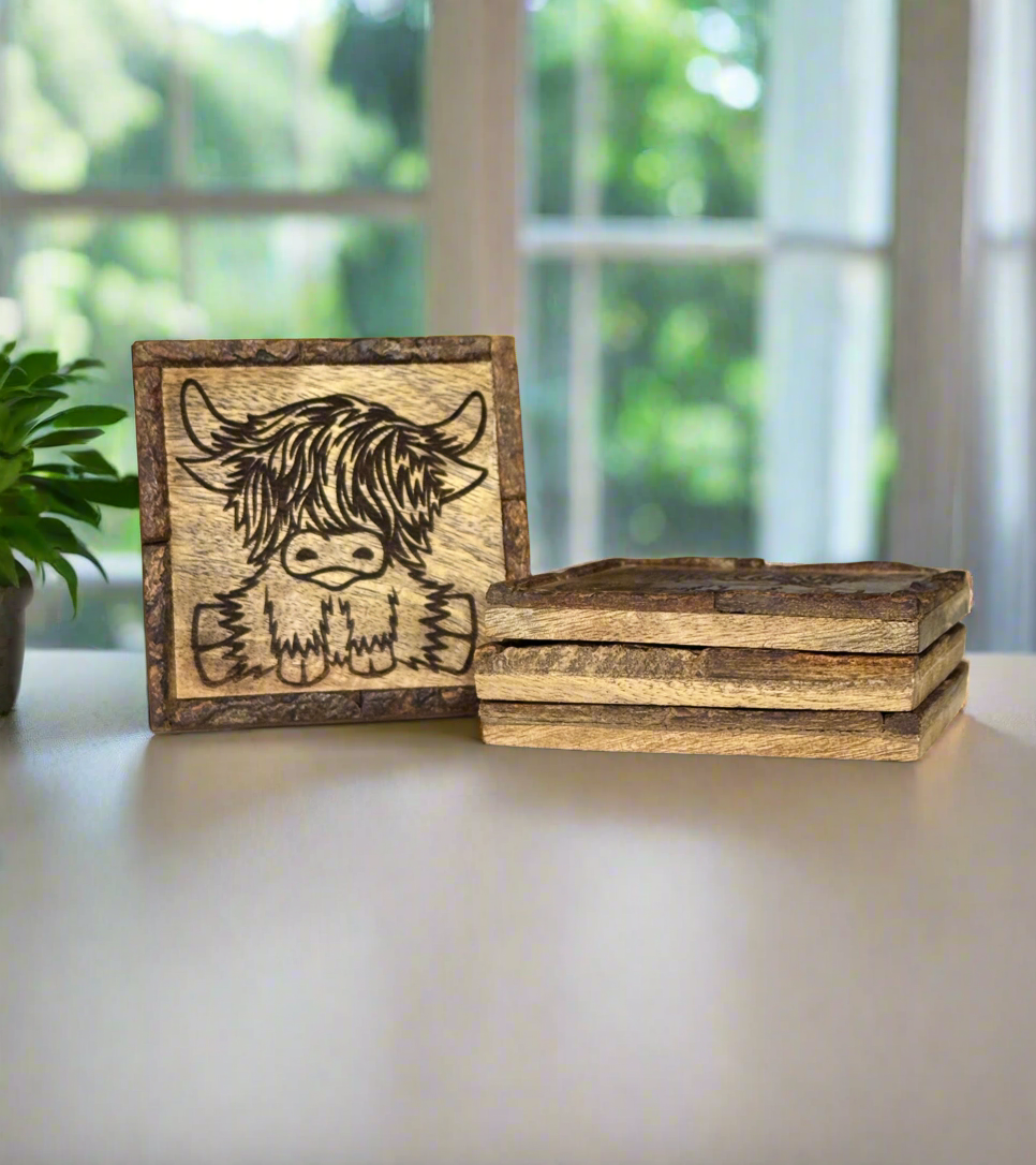 Highland Cow Coasters