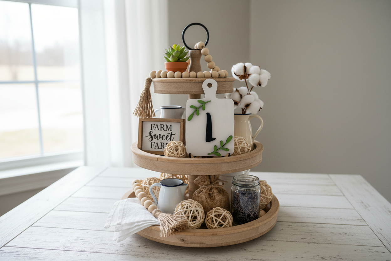 Tiered Tray Personalized Cutting Board Sign