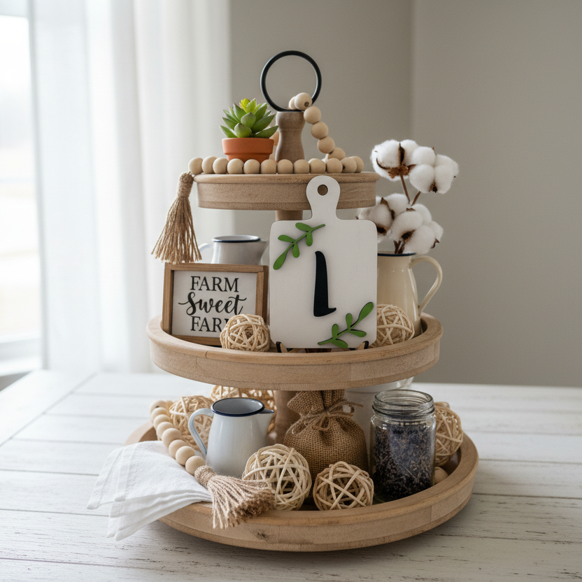 Tiered Tray Personalized Cutting Board Sign