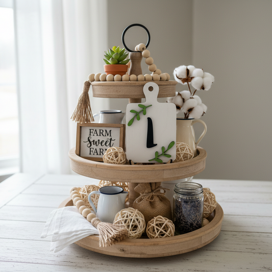 Tiered Tray Personalized Cutting Board Sign