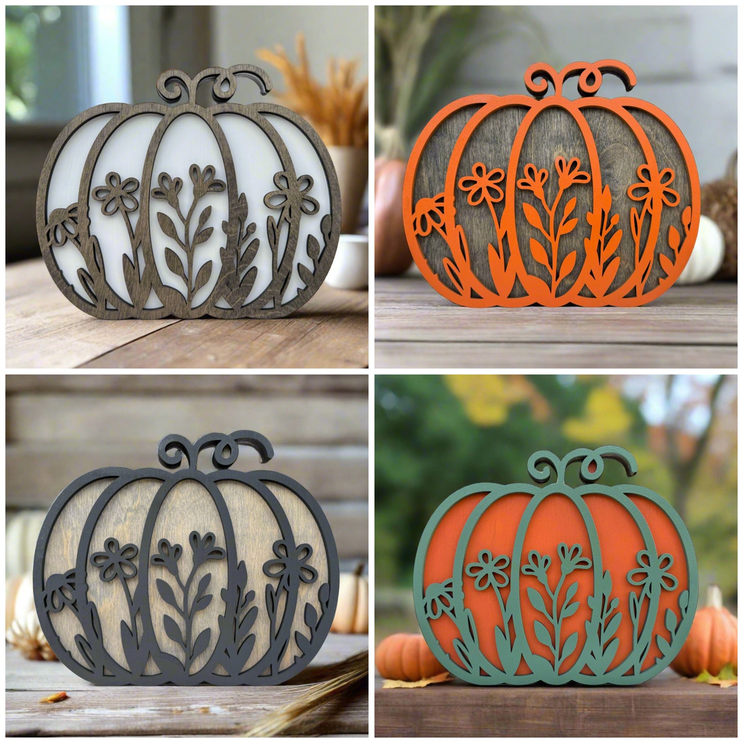 Pumpkin Shelf Decor - Wood