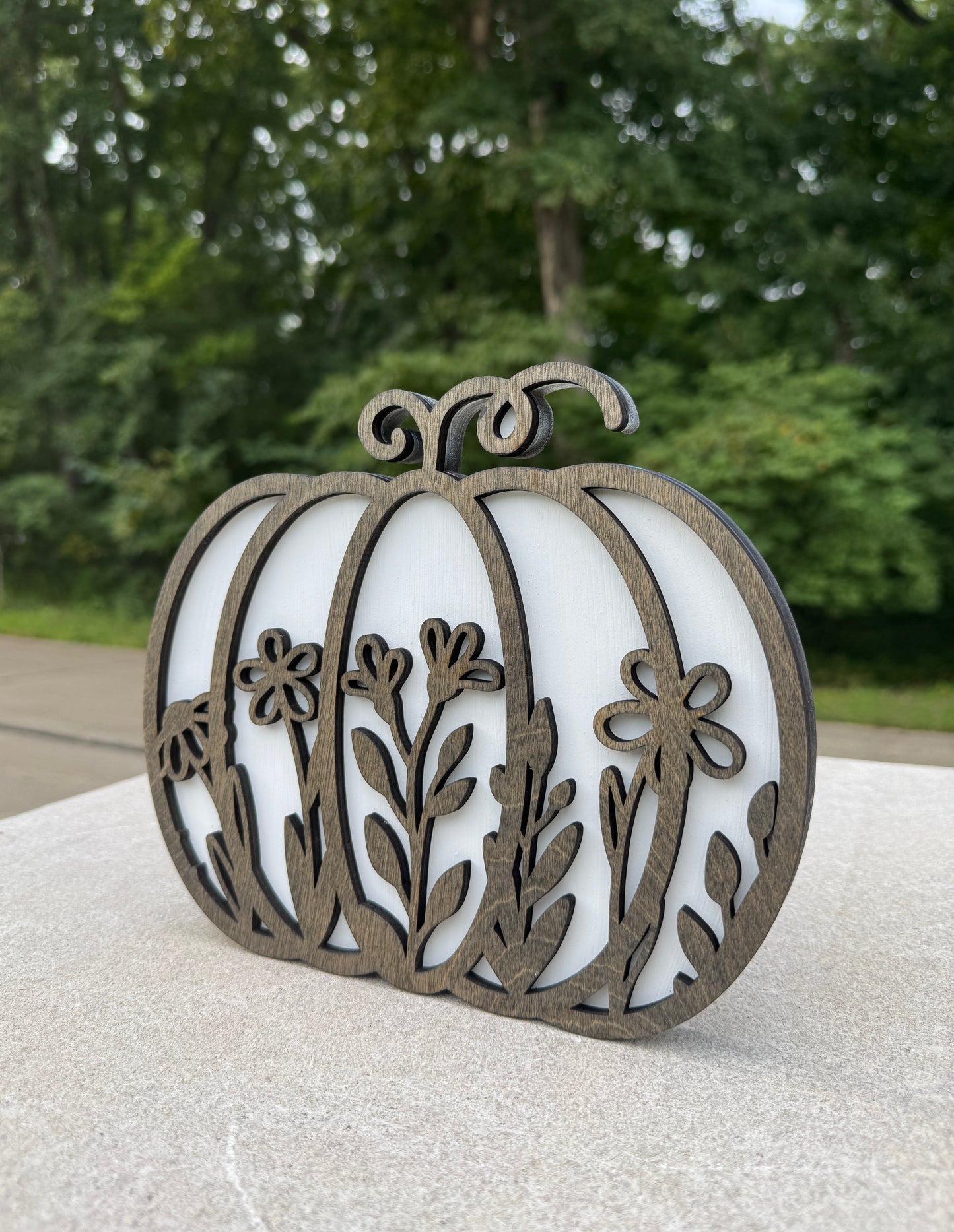 Pumpkin Shelf Decor - Wood