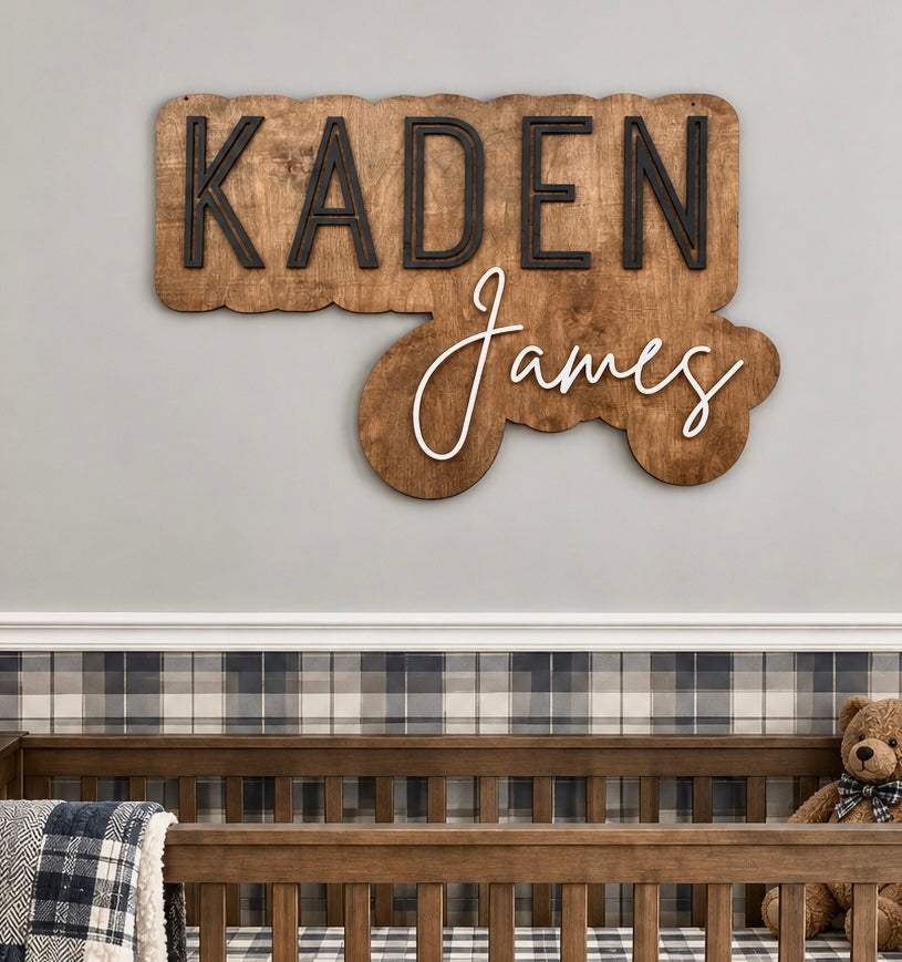 Wood Name Sign