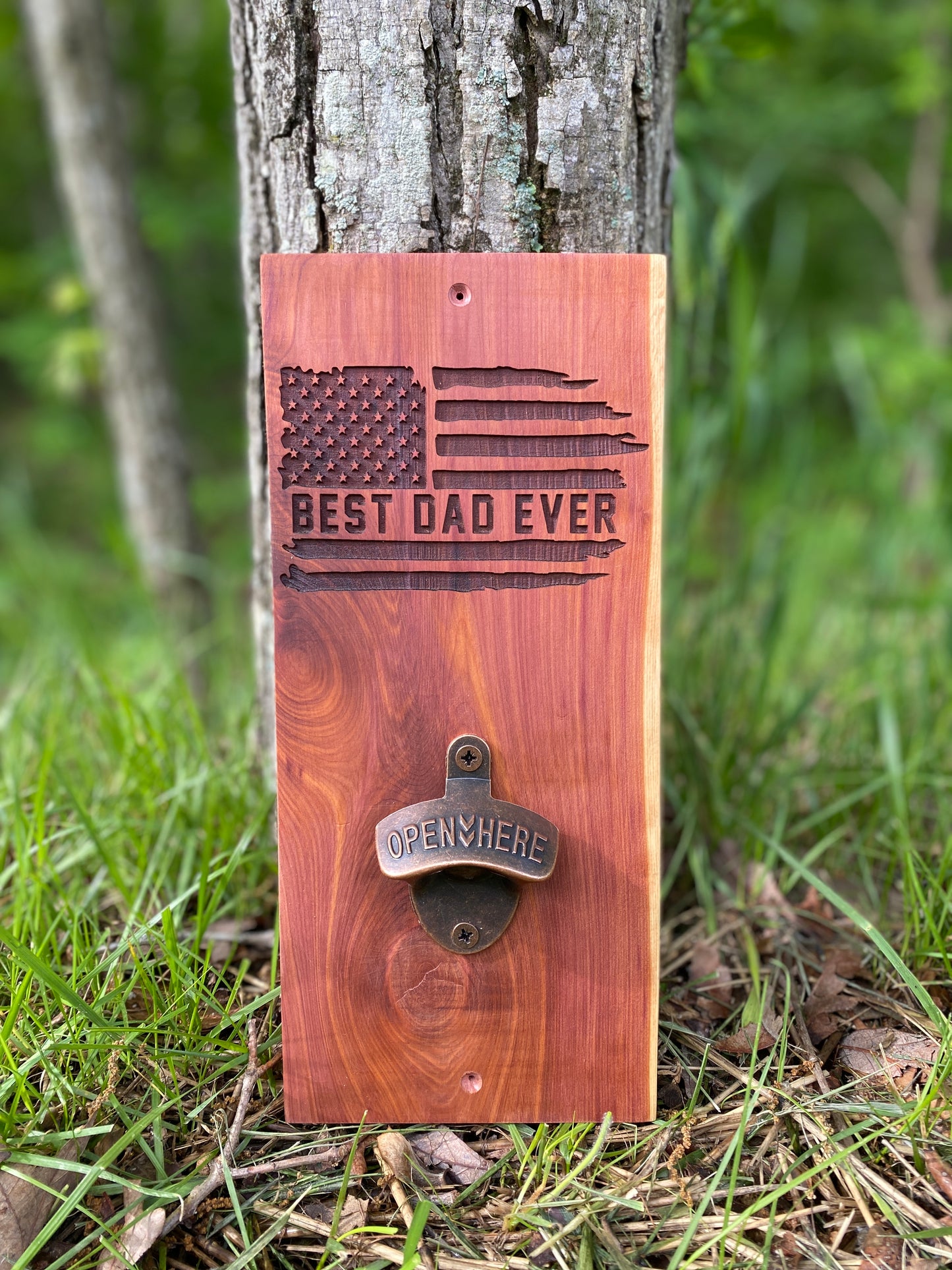 Best Dad Ever Cedar Bottle Opener
