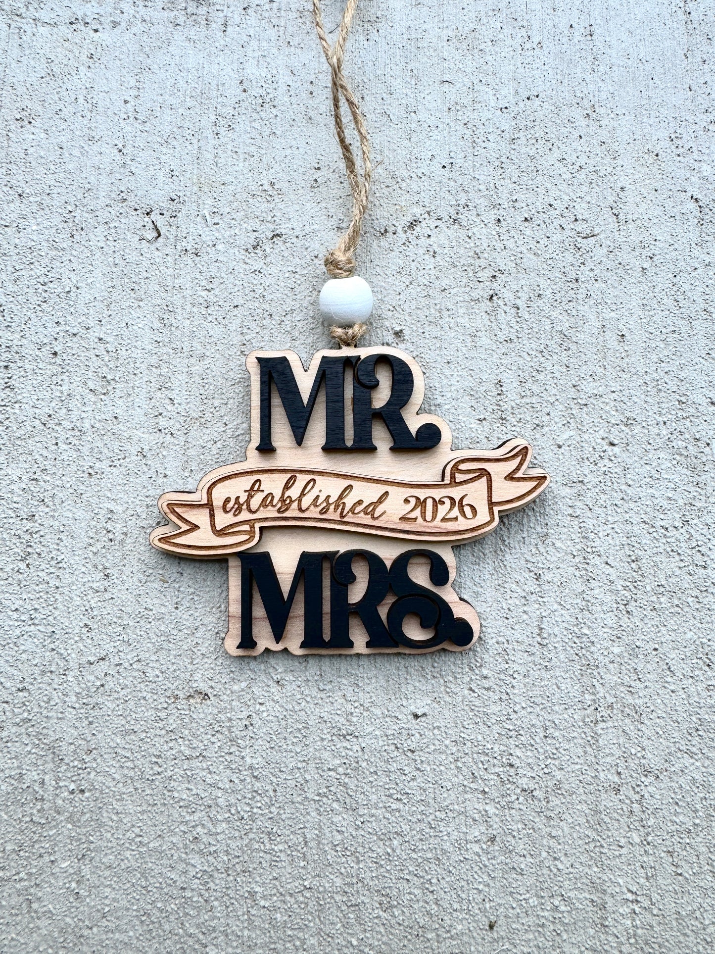 Wedding Ornament - MR & MRS Established