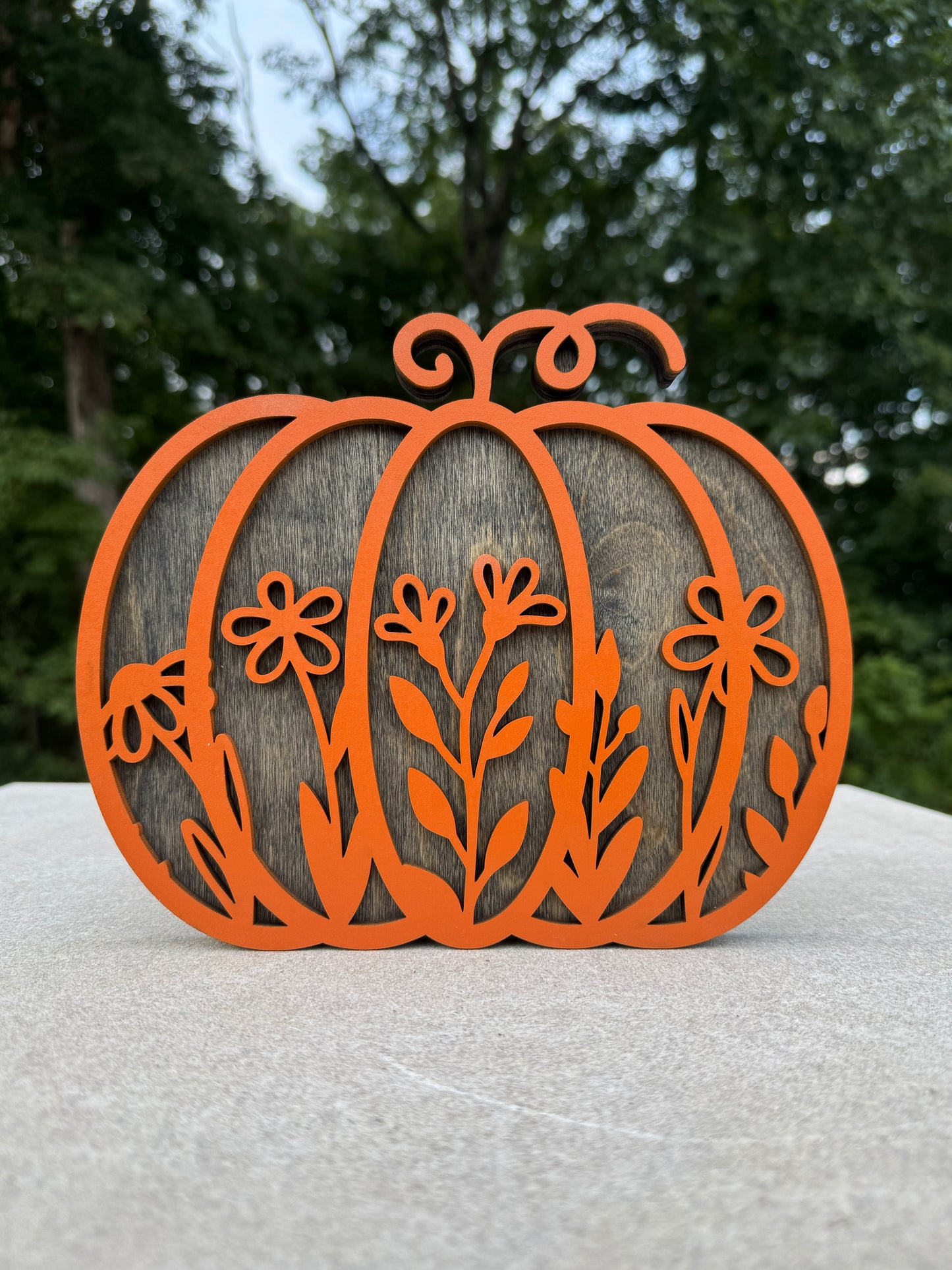 Pumpkin Shelf Decor - Wood