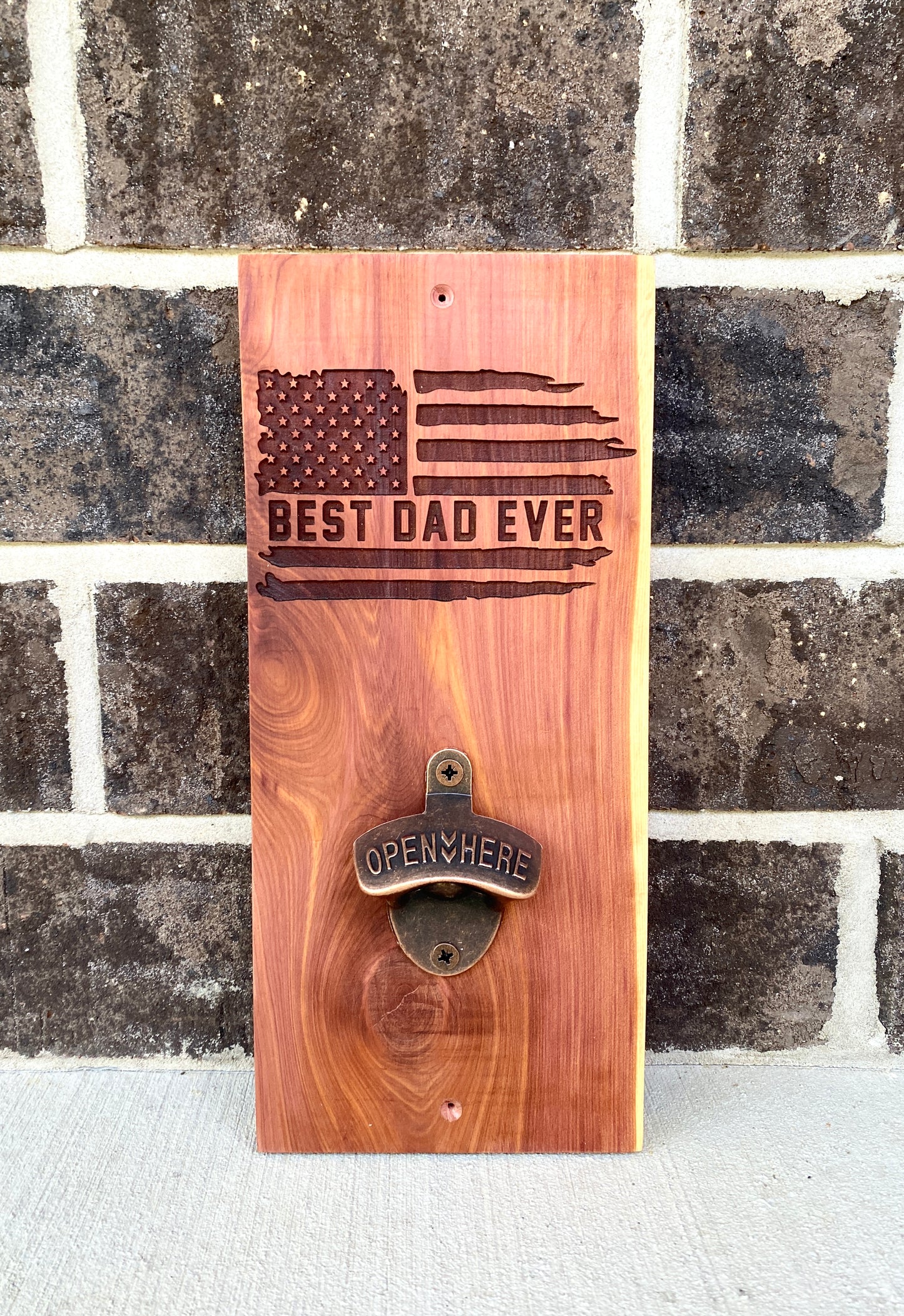 Best Dad Ever Cedar Bottle Opener
