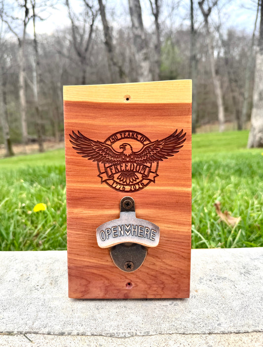 Freedom USA 250 Years Cedar Bottle Opener