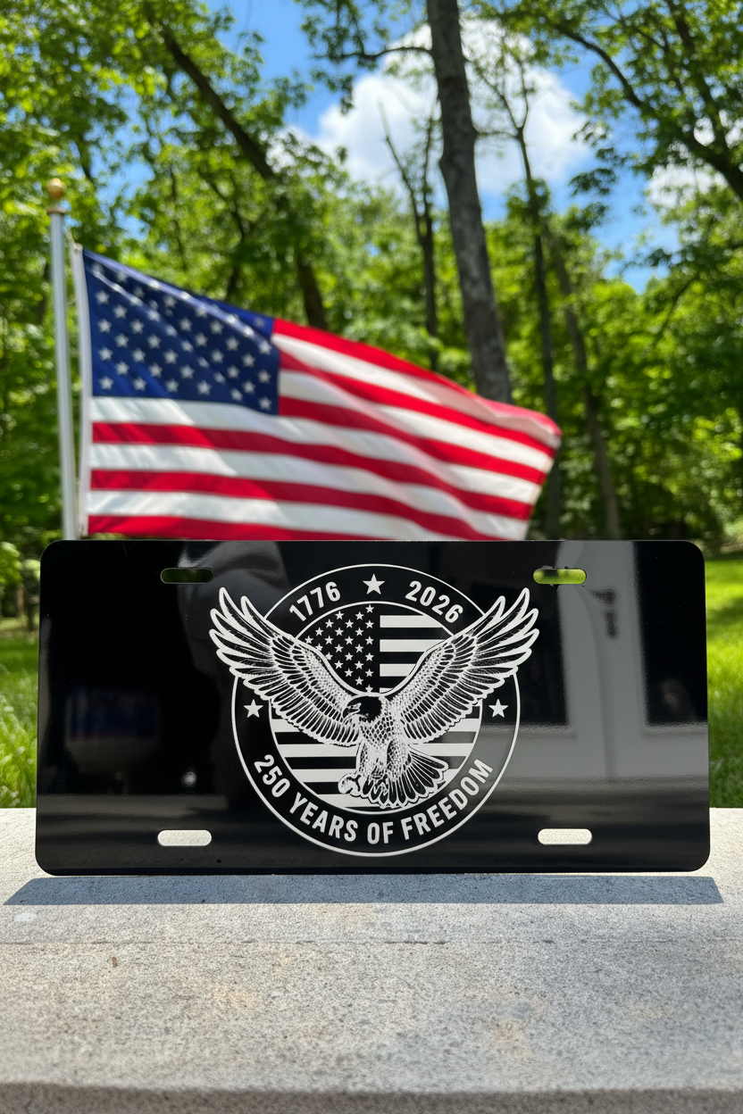 Laser Engraved Aluminum License Plate