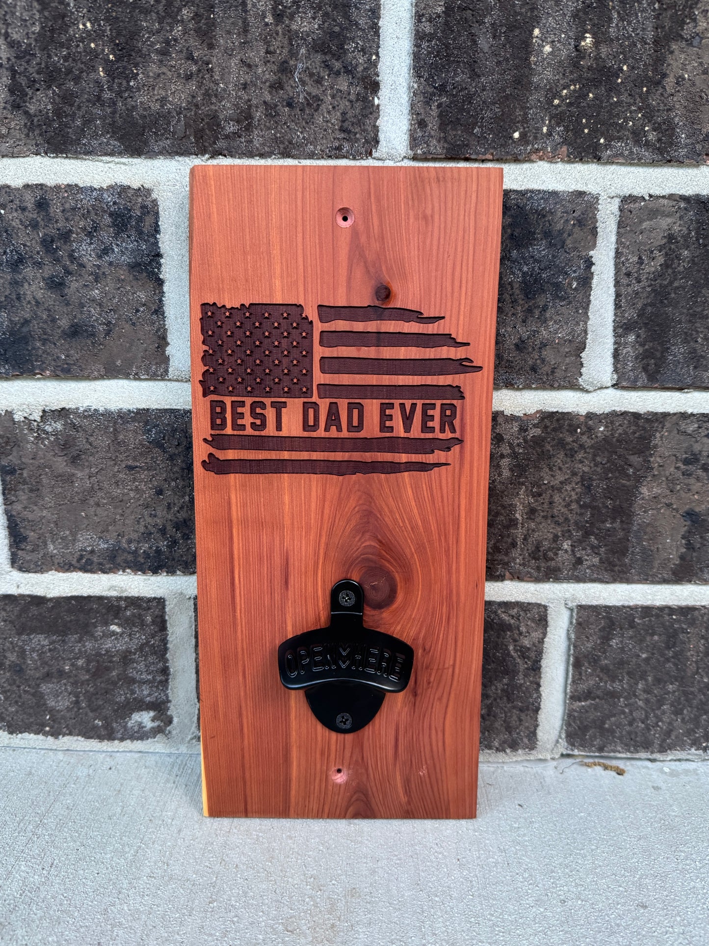 Best Dad Ever Cedar Bottle Opener
