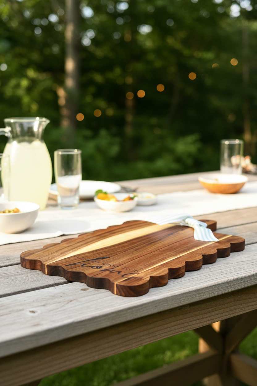 Scalloped Acacia Cutting Board