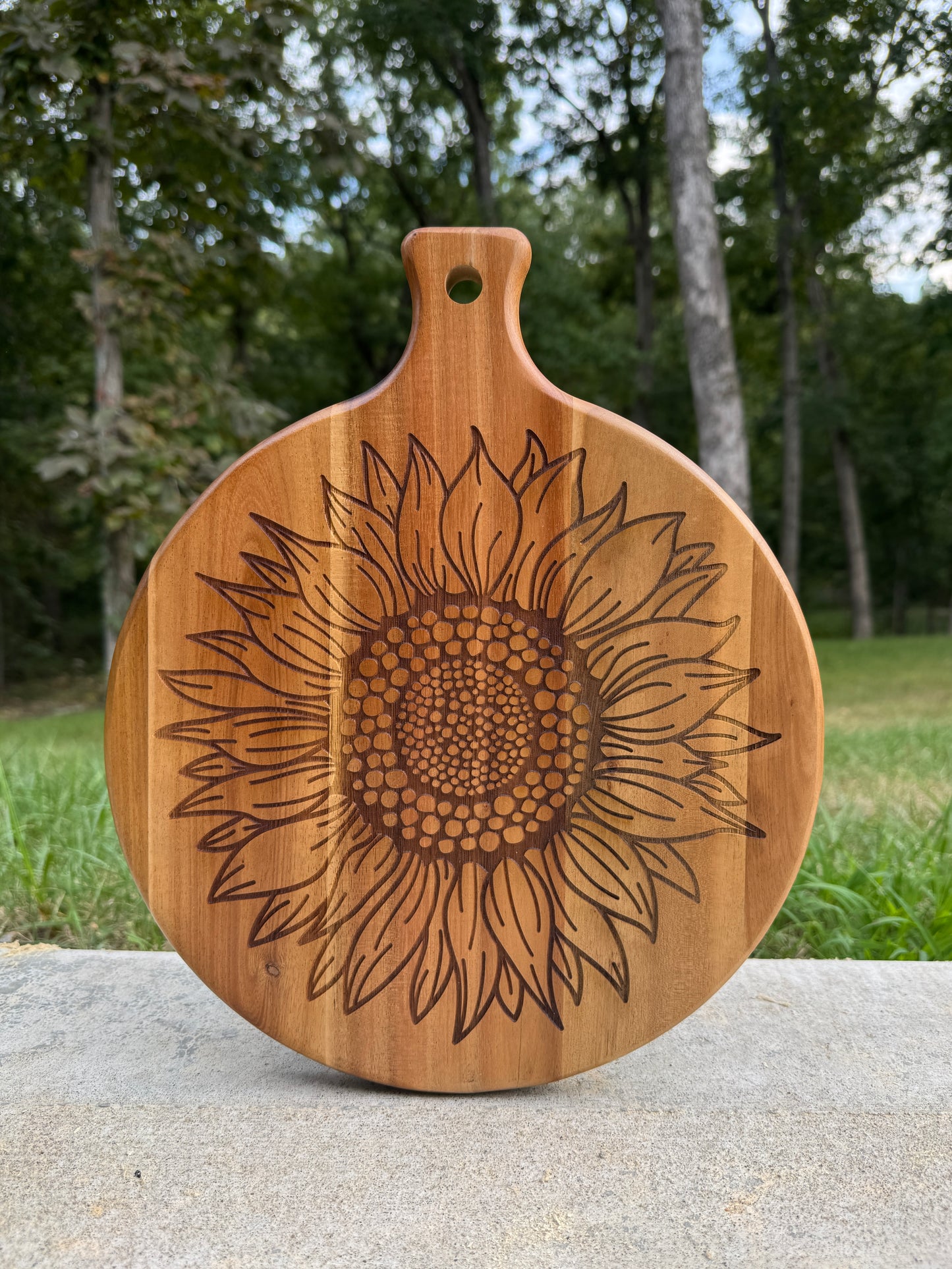 Sunflower Acacia Wood Cutting Board