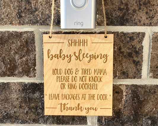 Baby Sleeping Doorbell Sign