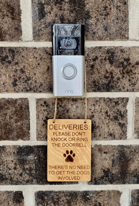 Dog Doorbell Sign, Delivery Doorbell Sign, No Need To Knock Or Ring Doorbell