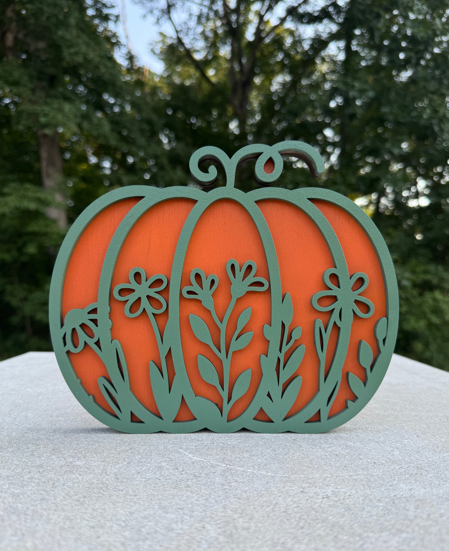 Pumpkin Shelf Decor - Wood