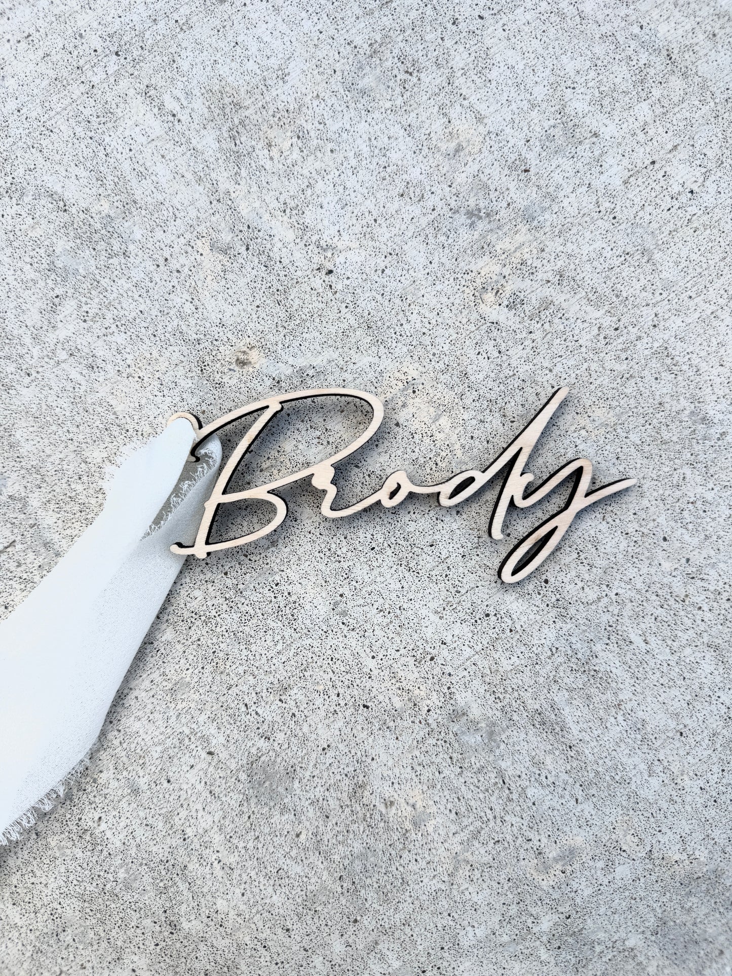 Elegant Wood Christmas Stocking Tag