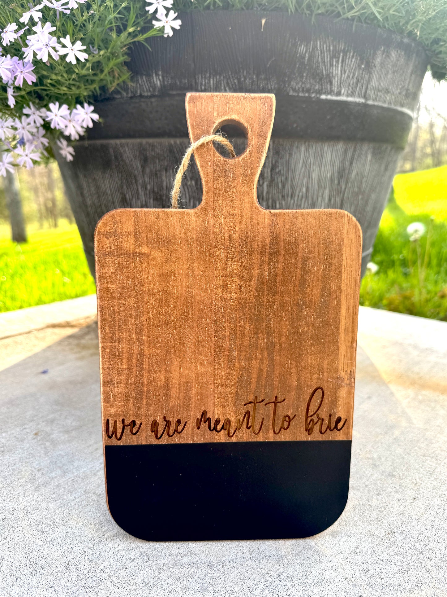 We Are Meant to Brie Engraved Cheese Board – Funny Charcuterie Serving Board Gift