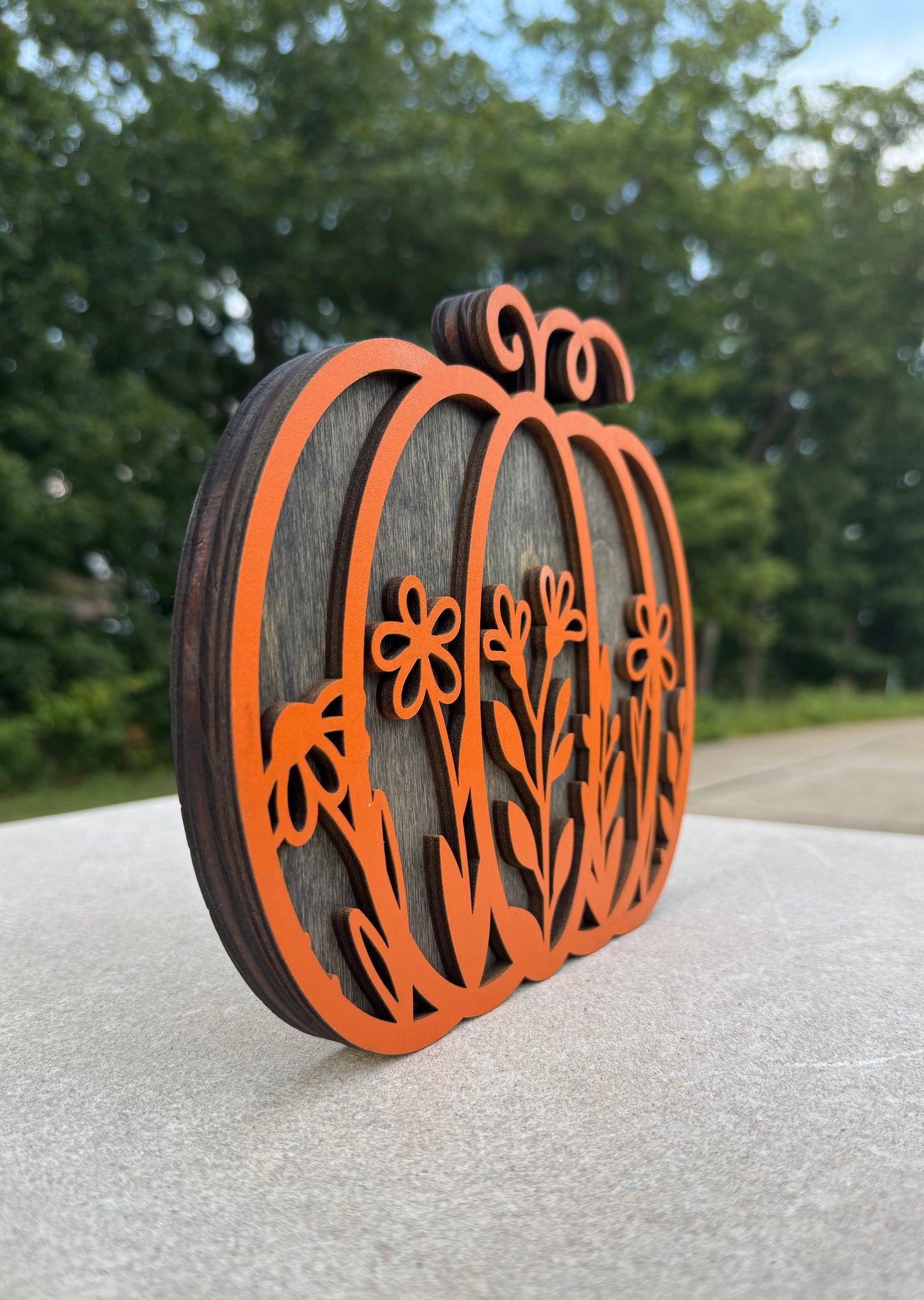 Pumpkin Shelf Decor - Wood